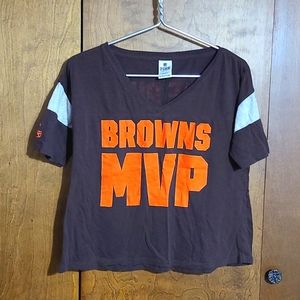 NFL PINK Cleveland Browns cropped tee